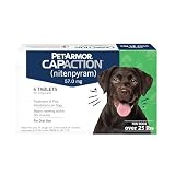 PetArmor CAPACTION (nitenpyram) Oral Flea Treatment for Dogs, Fast Acting Tablets Start Killing Fleas in 30 Minutes, Dogs Over 25 lbs, 6 Doses (Pack of 1) (Packaging May Vary)