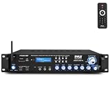Pyle 3000W Multi-Channel Bluetooth Wireless Power Amplifier - Rack Mount - Stereo Receiver w/ FM Radio - USB/SD - Dual Mic w/ Echo - RCA - Headphone - LED Display - Cooling Fan - P3001BT