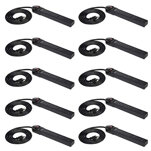 Amazon Basics Surge Protector Power Strip, 6-Outlet, 790 Joules, Circuit Breaker