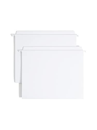 Smead FasTab Hanging File Folder, Straight-Cut Built-in Tab, Letter Size, White, 20 per Box, (64102)
