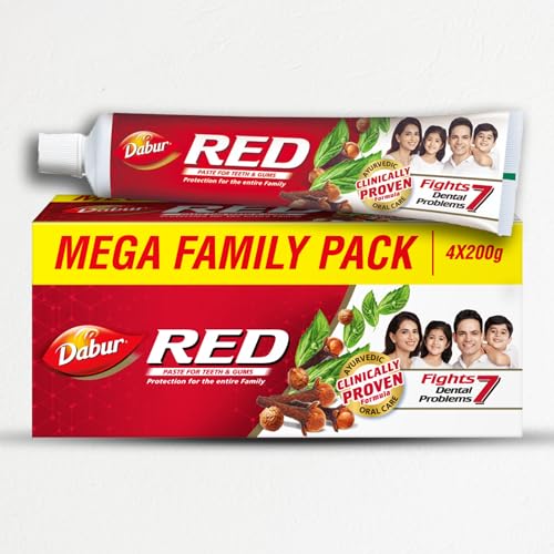Dabur Red Paste - India's No.1 Ayurvedic Paste, Provides Protection Plaque Removal, Toothache, Yellow Teeth