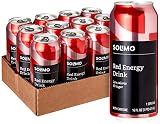 Amazon Brand - Solimo Red Energy Drink, Sugar-Free, Vegan, Low-Calorie, 16 fl oz (Pack of 12)
