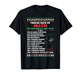 Math Teacher Christmas Shirt 12 Days Of Math Men Women Kids