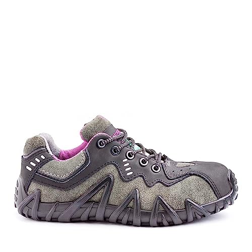Terra - Botas industriales de Trabajo de Seguridad para Mujer con Punta compuesta, Negro/Violeta, 25 cm