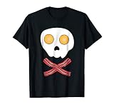 Bacon Eggs Skull Crossbones T Shirt Fried Breakfast Gift T S