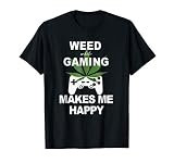 Weed While Gaming Cool Weed Lover Gamer Gift T-Shirt