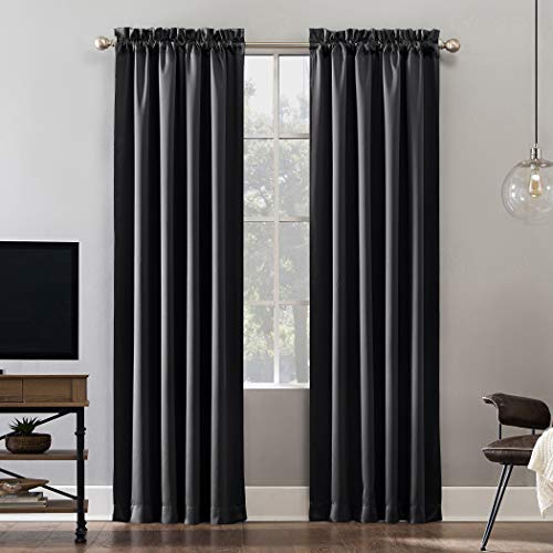 Sun Zero Panel de Cortina de Aros, con Estampado, con Aislamiento térmico, eficiente energéticamente, Carbón, 52" x 63", 1