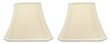 Royal Designs, Inc. DSO-68-16EG-2 Rectangle Cut Corner Bell Designer Lamp Shade, (6.25x8) x (11x16) x 12, Eggshell, 2-Pack