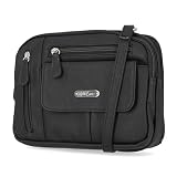 MultiSac Women's Zippy Triple Compartment Crossbody Bag, Black, One Size