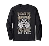 Classic Vintage Rock 'n Roll Music Guitars Gift Long Sleeve T-Shirt