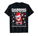 Christmas Santa Dabbing Through The Snow Xmas Boys Men Dab T