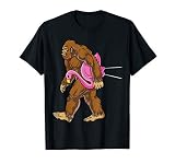 Bigfoot Carrying Lawn Flamingo Funny Men Women Sasquatch T S