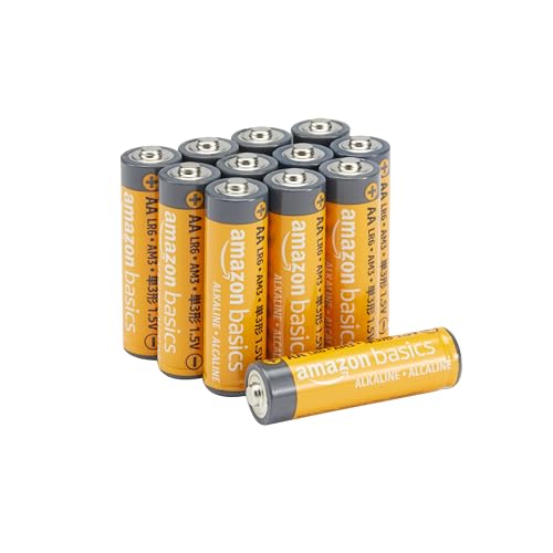 Amazon Basics 12-Pack AA Alkaline Batteries, 1.5 Volt, Long Lasting Power, 10-Year Sh