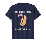 Hot Diggity Dog I Love Usa Funny Fourth Of July T Shirt Smal