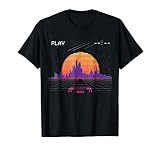 Cyberpunk Outrun Synthwave Sunset Fast Car Aesthetic T Shirt