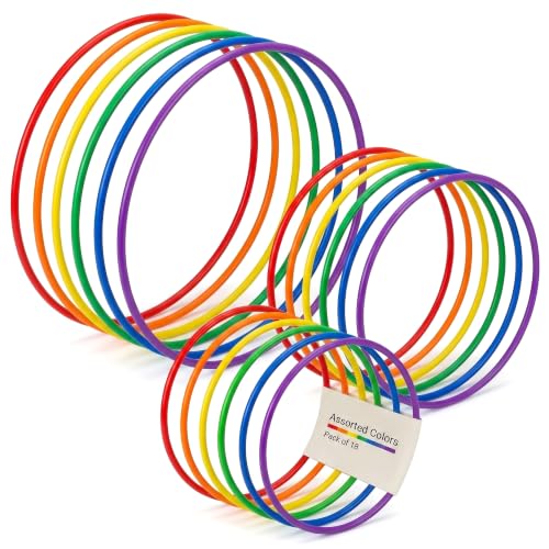 Set of colorful S and S Worldwide No-Knott hula hoops
