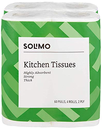 Amazon Brand - Solimo 2 Ply Kitchen Tissue/Towel Paper Roll 240 Pulls