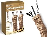 Royal Designs, Inc. Cord & Chain Cover 4 ft Silk Type Fabric, Chandelier Pendant Lighting Chain & Cable Management, Touch Fastener, Brown - 2 Pack