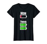 Tired Twin Mom Low Battery Charge T Shirt