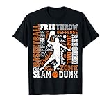 Basketball Player Slam Dunk Typography Word Art Vintage Men