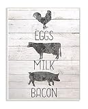The Stupell Home Decor Farmhouse Planked Look Eggs Milk And
