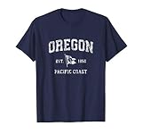 Oregon Vintage Boat Anchor Flag Retro West Coast Design Tee T-Shirt