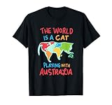 The World Is A Cat Playing With Australia T Shirt T Shirt