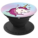 Cute White Pink And Purple Unicorn Stars On Pastel Rainbow