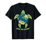 Save The Planet Earth Day Environment Turtle Recycle Ocean T-Shirt Small