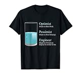Funny Engineer Optimist Pessimist Engineering T-Shirt Small