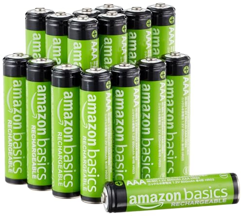 Amazon Basics paquete de 16 pilas AAA NiMH recargables de alto rendimiento, 800 
