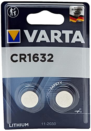 VARTA Batterien Knopfzellen CR1632, 2 Stück, Lithium Coin, 3V, kindersichere Ver