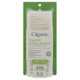 Cliganic Organic Cotton Swabs 500 Count 100 Pure Natural Cot