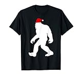 BigFoot Christmas T Shirt Funny big foot Santa cool gift tee