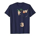 Funny Sloth Family In Pocket Cute Animal Lover Gift T Shirt