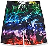 uideazone Boys Swim Trunk Size 10 Summer Fashion Smoke Graphic Beach Board Shorts UPF 50+ Sun Protection Swim Shorts Kids Cool Quick Dry Swimear for Casual Surfing Wear