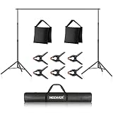 Neewer Photo Studio Backdrop Support System 10ft x 6.6ft with Crossbars + Sandbags