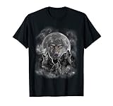 Three Wolves Howling Full Moon W Wolf Silhouette T Shirt