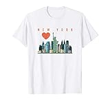 New York City NYC Skyline Heart Distressed Style T-Shirt T-Shirt