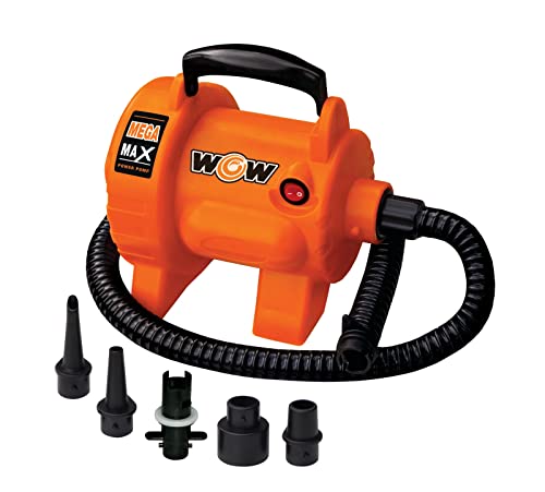 WOW Sports - Inflador de Aire eléctrico, Bomba de Aire Mega MAX para inflables, Ideal para remolques y Accesorios de Barco, Viene con un Cable, 3.0 PSI