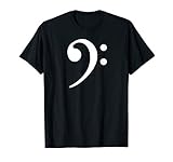 Kickazz Bass Player Tees Bass Note F Key T-Shirt - Bass Clef, Black, Men's Small, Short Sleeve, Classic Fit, Polyester 100%