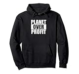 Planet Over Profit White Earth Day Climate Change Hoodie Pul