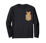 Orange Cat Shirt Kitty In My Your Pocket Long Sleeve Shirt L