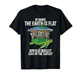 Flat Earth Society T Shirt Turtle Elephants Men Women Gift T-Shirt