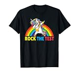 Rock The Test Unicorn Funny School Teacher Student Shirt Men Women Kids T-Shirt
