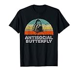 Funny Gifts For Introverts Antisocial Butterfly T Shirt Wome