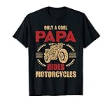 Vintage Father Day Only Papa Rides Motorcycle Cool Biker Dad