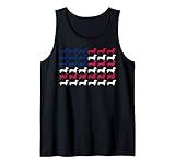 Dachshund American Flag USA Patriotic Dog Lover 4th of July Tank Top