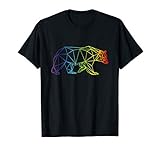 Geometric Bear LGBTQ Rainbow Flag Tee Gay Pride T-Shirt