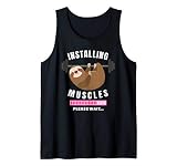 Installing Muscles Sloth Weight Lifting Fitness Motivation T